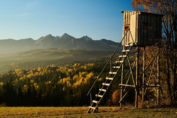 Jagttårn i smukt landskab