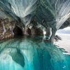 Særdeles flot marble grotte på General Carrera søen i Chile